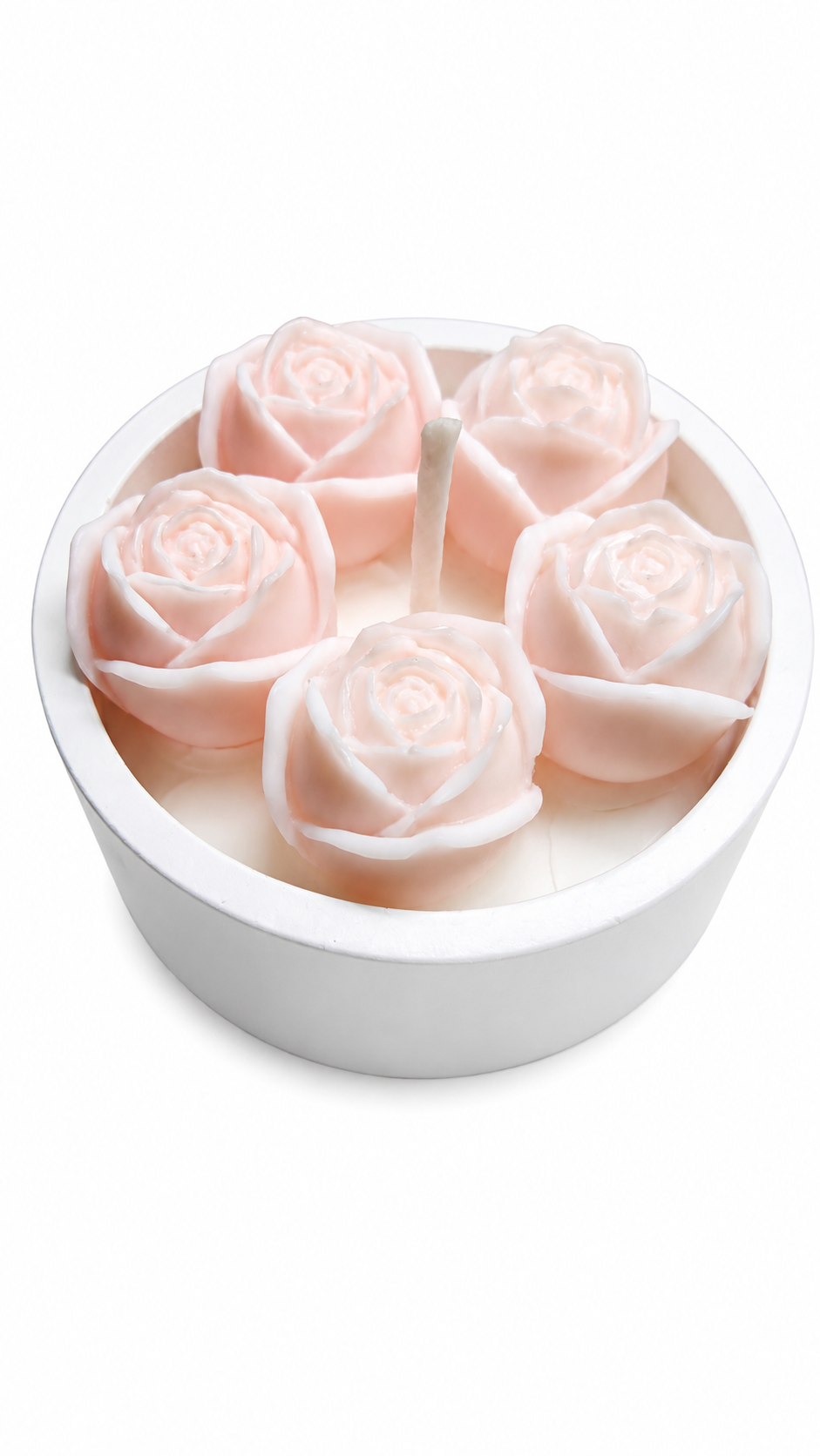 Luxury Handmade Rose Bouquet Soy Wax Candle in Plaster Bowl